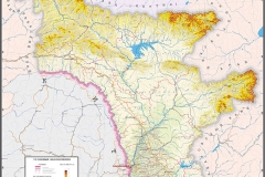 Настенная физико-географическая карта Амурской области м-б 1:1 000 000